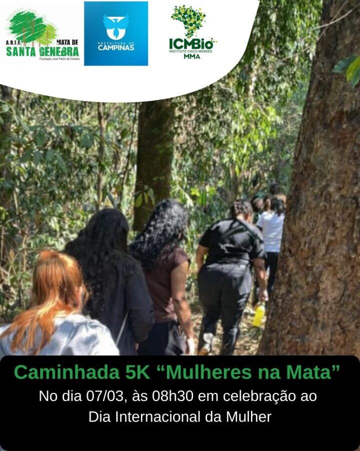 Inscrições abertas para primeira edição da caminhada 5K “Mulheres na Mata” no dia 07/03 às 8h30 em celebração ao Dia Internacional da Mulher
